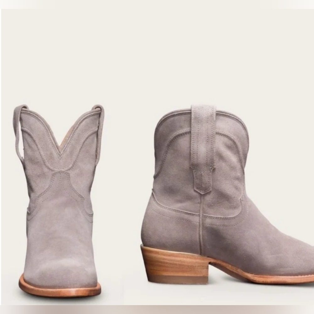 Tecovas Lucy Women's Suede Ankle Boots - Gray (8)